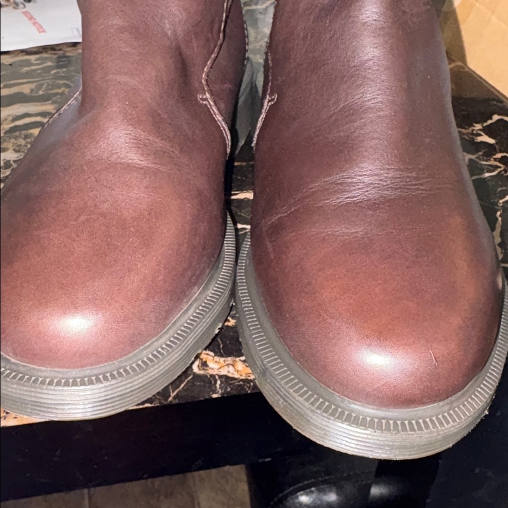 Dr. Martens Teresa Brown Leather Buckle Ankle Boots - Picture 5 of 6